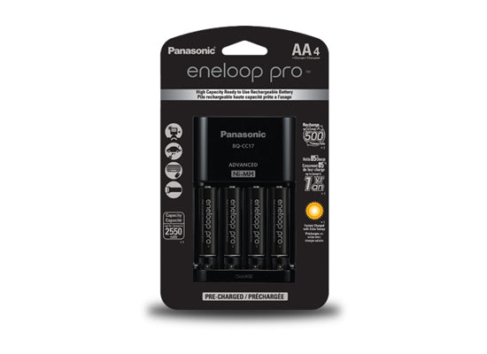 Panasonic - Chargeur avec 4 piles eneloop pro AA Ni-MH