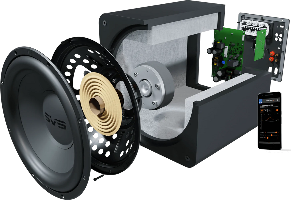 Caisson de basses compact SVS SB-1000 Pro finition laque noire piano – subwoofer clos 325W avec haut-parleur de 12 pouces pour Hi-Fi et home cinéma