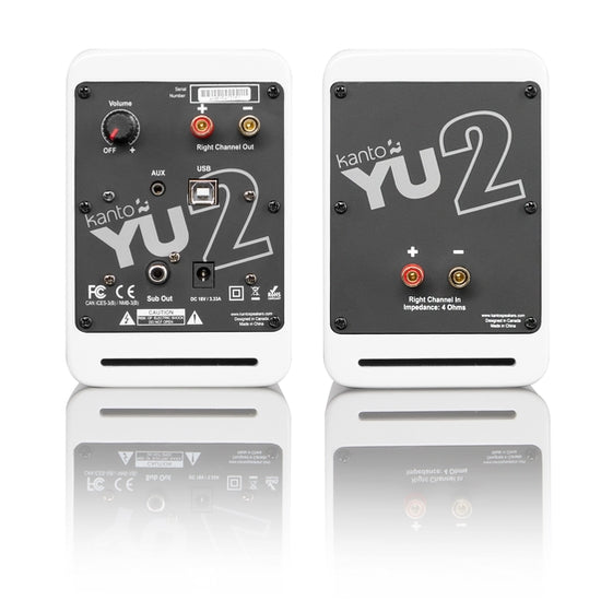 Kanto YU2 - Haut-parleurs de bureau amplifiés 25 Watts Canal