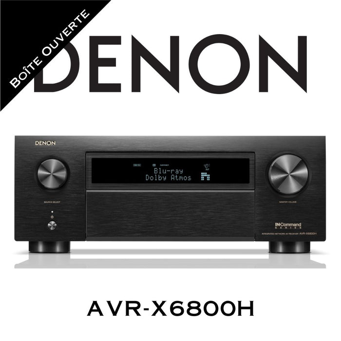 Denon AVRX6800H - Récepteur cinéma maison 11.4, 8K, 140W, Dolby Atmos, HEOS, 3D (Boite ouverte)