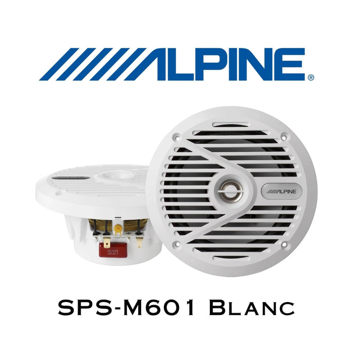 Alpine SPS-M601 - Hauts-parleurs marine 6,5" (Blanc ou Argent)