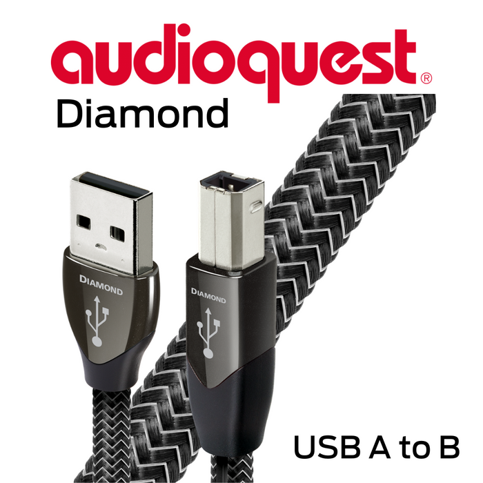 Audioquest Diamond - Câbles d'interconnexion USB A-B 72v 100% argent
