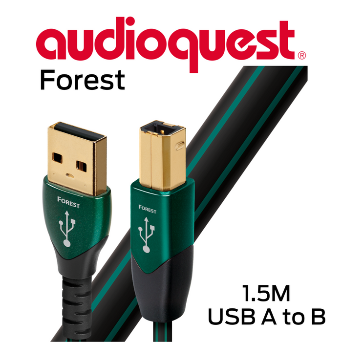 Audioquest Forest - Câbles d'interconnexion de type USBA-B 5% d'argent