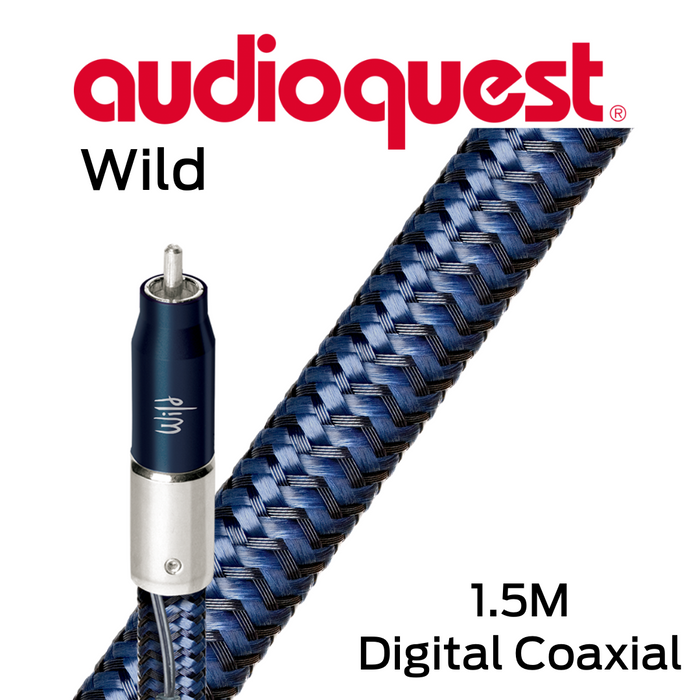 Audioquest Wild - Câbles coaxial digital, 21 AWG, 100% Argent (paire)