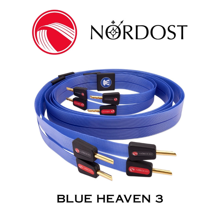 NORDOST Blue Heaven 3 - Câble de haut-parleurs 18 x 24 AWG Silver 99.99% Bananes (la paire)