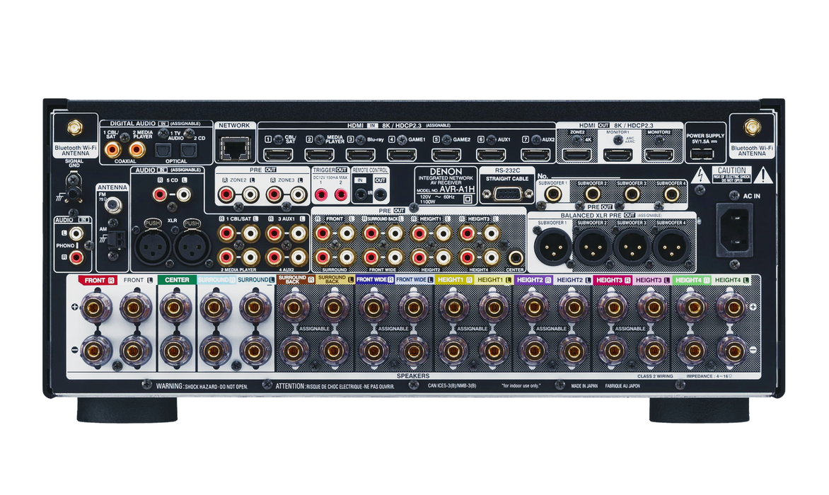 Denon AVR-A1H | Récepteur cinéma maison 15.4, 150Watts, 8K, HEOS