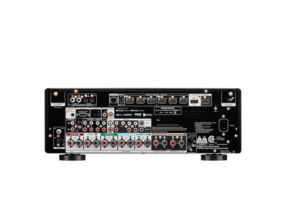 Marantz Cinema 60 S2 - Récepteur cinéma maison 7.2, 8K, 100W, 7 canaux amplifiés, Dolby Atmos, DTS:X