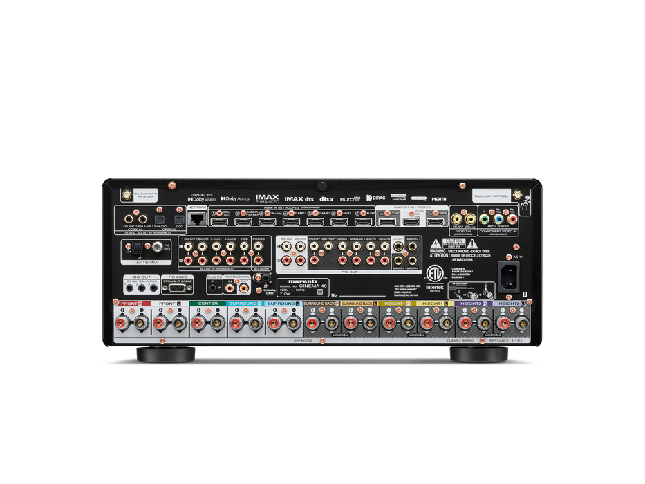 Marantz Cinema 40 - Récepteur cinéma maison 9.4, 8K, 125w, 9 canaux amplifiés, Dolby Atmos, DTS:X