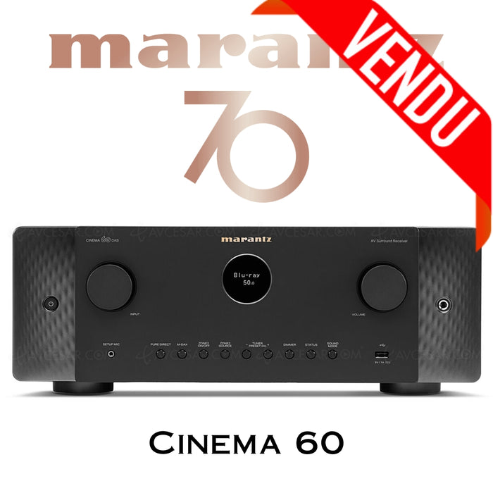 Marantz Cinema 60 (Occasion) - Récepteur cinéma maison 7.2, 8K 100W, 7 canaux amplifiés