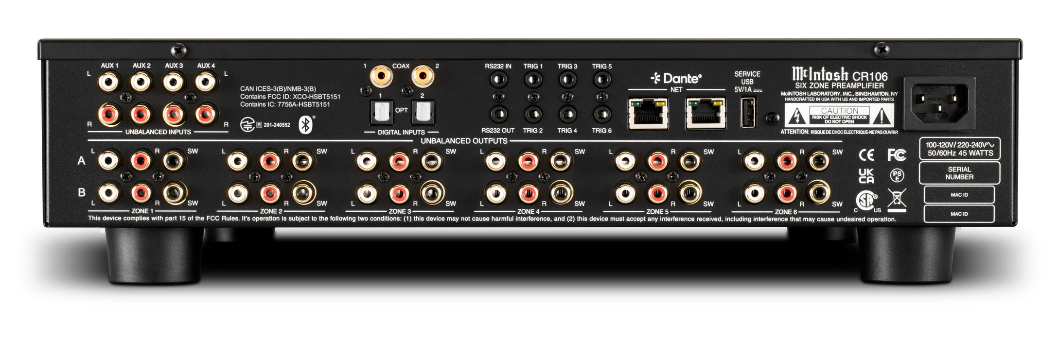 McIntosh CR106 | Preamplificateur Audio Matrix 6 Zones Ultra‑Flexible