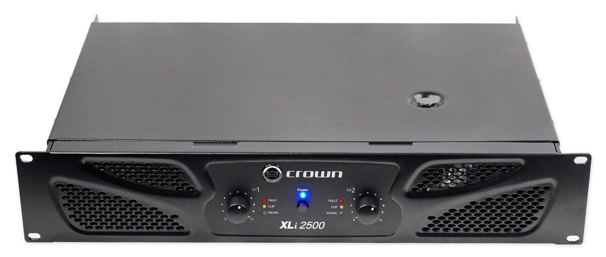Crown Audio XLi 2500 - Amplificateur de puissance stéréo commercial 750 W par canal à 4 Ohms, 500 W par canal à 8 Ohms, 1500W à 8 Ohms Bridge Mono.