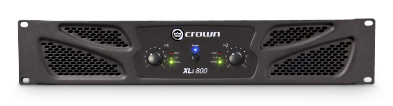 Crown Audio XLi 800 - Amplificateur de puissance stéréo commercial 300 W par canal à 4 Ohms, 200 W par canal à 8 Ohms, 600W à 8 Ohms Bridge Mono.