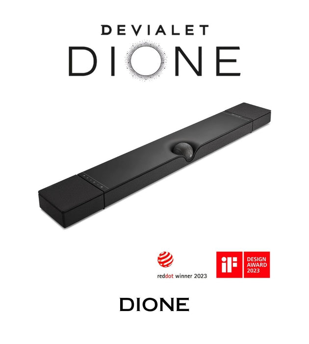 Devialet Dione – Barre de son Dolby Atmos® 950 W RMS avec 8 haut-parleurs de graves intégrés