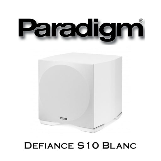 Paradigm Defiance S10 : Caisson de basses 500Watts avec HP de graves de 10'' Noir ou Blanc lustré