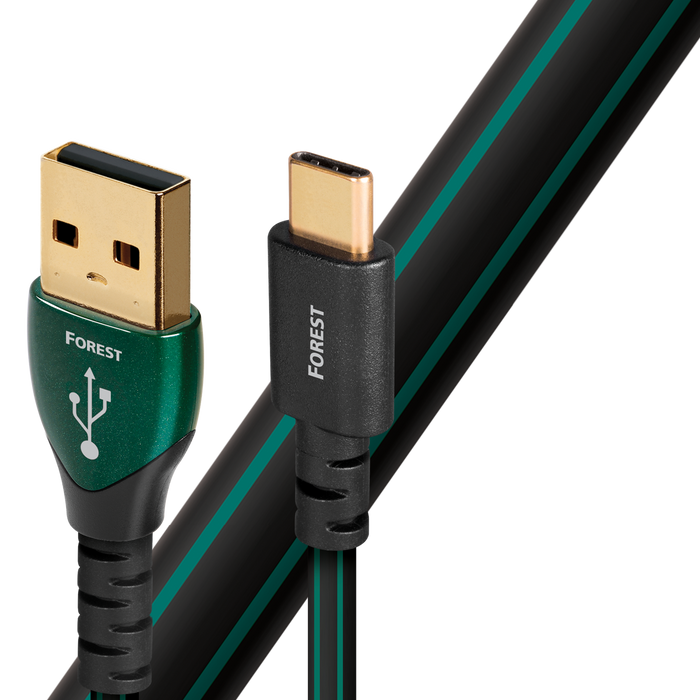 Audioquest Forest - Câble USB A à USB C à surface 0.5% solide Argent