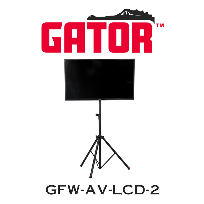 GATOR GFW-AV-LCD-2 - Trépied de luxe pour écran LCD/LED jusqu'à 48" et jusqu'à 45 lb. Les jambes s'ajustent pour une configuration de précision et les écrans lève avec le piston Lift-EEZ