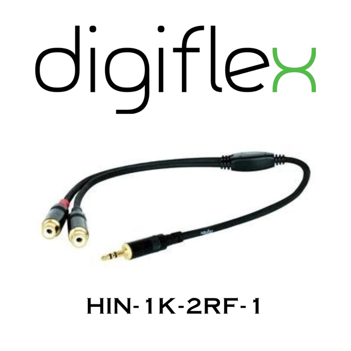 Digiflex – Câble diviseur de ⅛″ TRS à 2x RCA-F (série Performance) - 1 pied