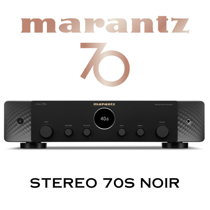 Marantz Stereo 70s - Récepteur cinéma maison à deux canaux 75Watts, six entrées HDMI (3x8K), deux sorties pour caisson de basses et sortie préampli pour vous connecter à un amplificateur externe!