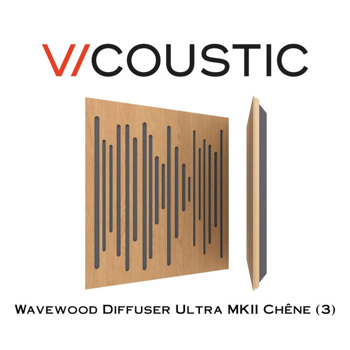 Vicoustic Wavewood Diffuser Ultra MKII - Panneaux acoustiques Absorbeurs et Diffuseurs (3 Unités)