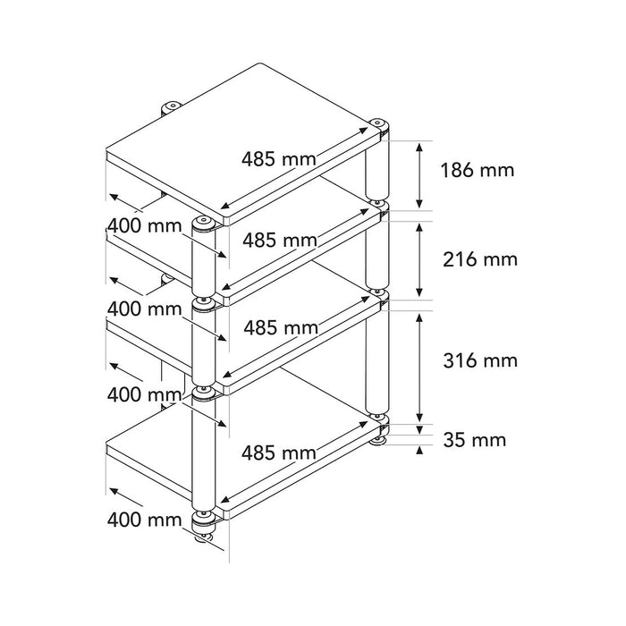 NORSTONE - COPENHAGEN MODULE 3 Meuble HiFi - Noir/Chêne 50 kg (Unité)