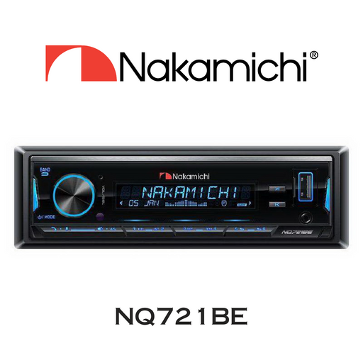 NAKAMICHI NQ721BE - Récepteur multimédia 4x25Watts RMS numérique amovible 1-DIN, écran LCD VA 12 bits à 2 lignes, égaliseur 10 bandes intégré et entrée AUX avant