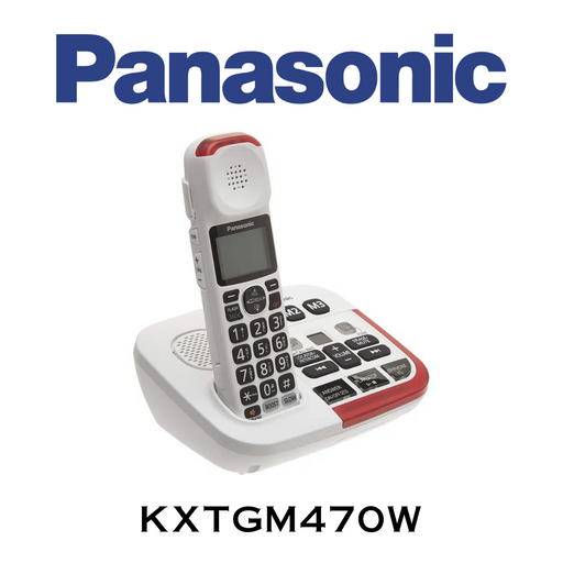 Panasonic KXTGM470W Téléphone sans fil avec amplificateur des appels +40 dB