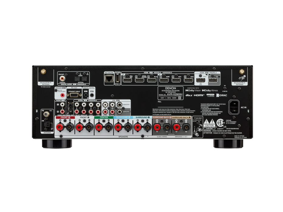 Denon AVR-X2900H | Récepteur cinéma maison 7.2 Dolby Atmos 95Watts/canal 8K/HEOS