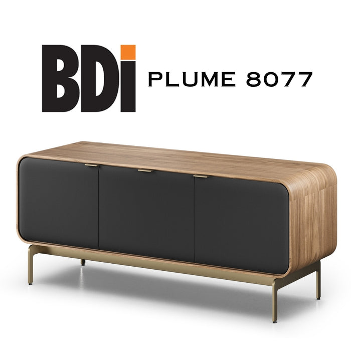 BDI Plume 8077 | Meuble multimédia 3 portes audio-vidéo/téléviseur jusqu'à 70 pouces