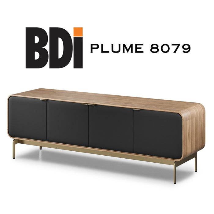 BDI Plume 8079 | Meuble multimédia 4 portes audio-vidéo/téléviseur jusqu'à 85 pouces