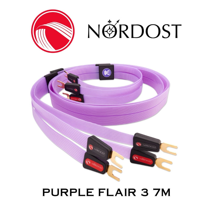 NORDOST Purple Flair 3 - Câble de haut-parleurs 16 x 24 AWG Silver 99.99% Fourches (la paire) (Copie)