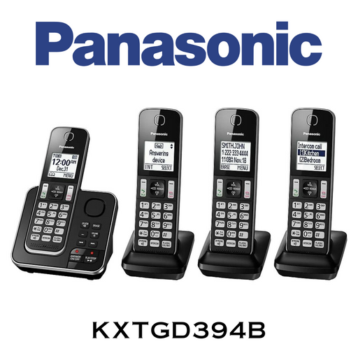 Panasonic KXTGD394B - Téléphone sans fil avec répondeur,  4 combinés