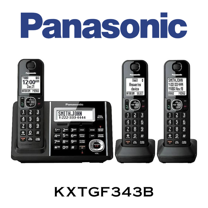 Panasonic KXTGF343B - Système téléphonique numérique sans fil avec répondeur