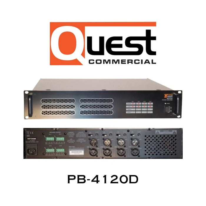 Quest Commecial PB4120D | Amplificateur commercial 70V 4 x 120W