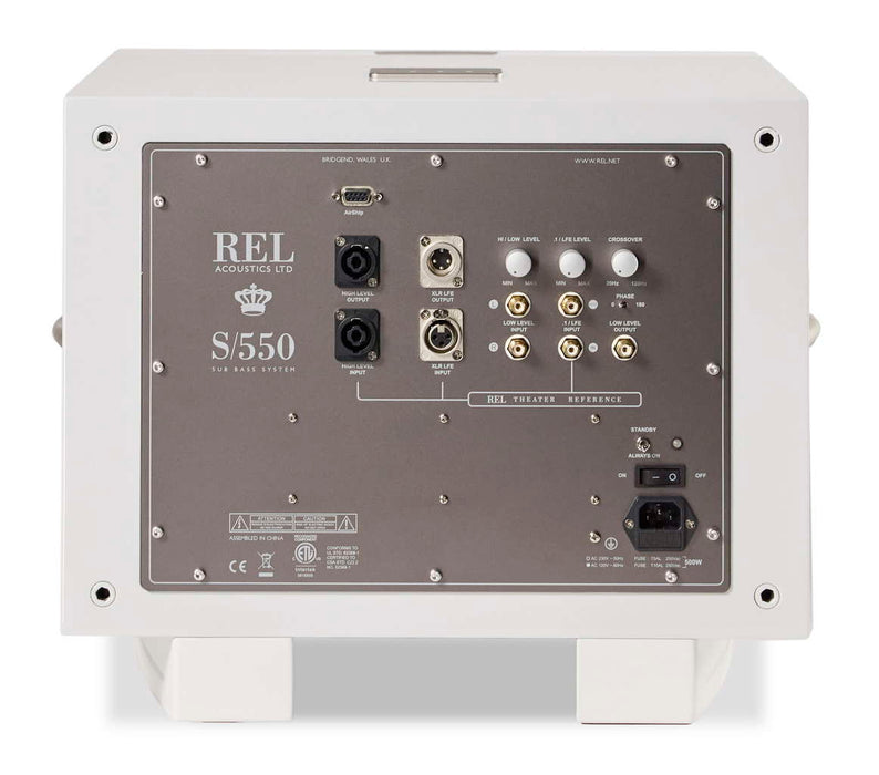REL S/550 | Caisson de basses 550 watts Pure Classe D HP Graves 10''