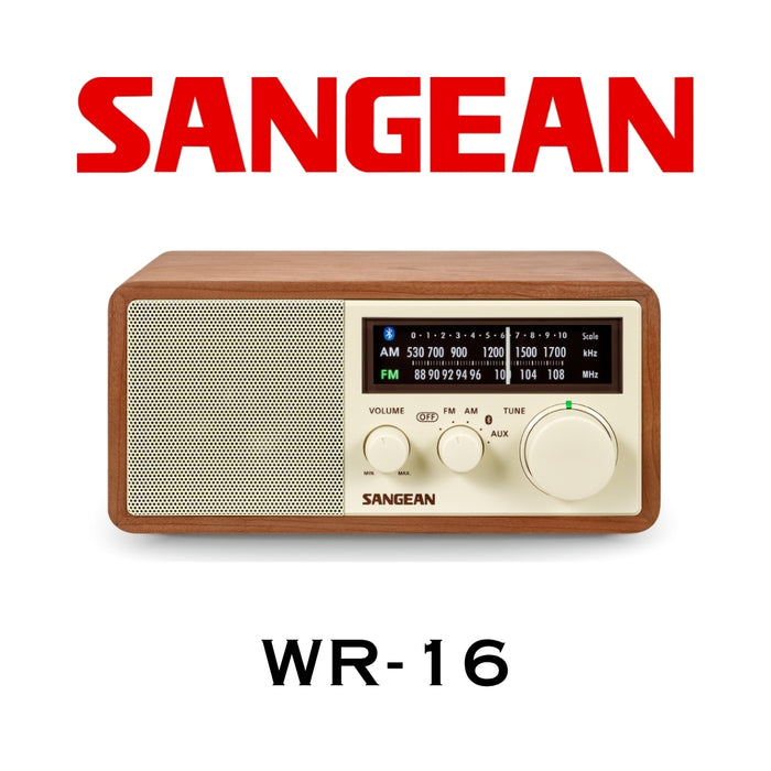 SANGEAN WR-16 | Radio de table AM / FM / AUX / Bluetooth noyer