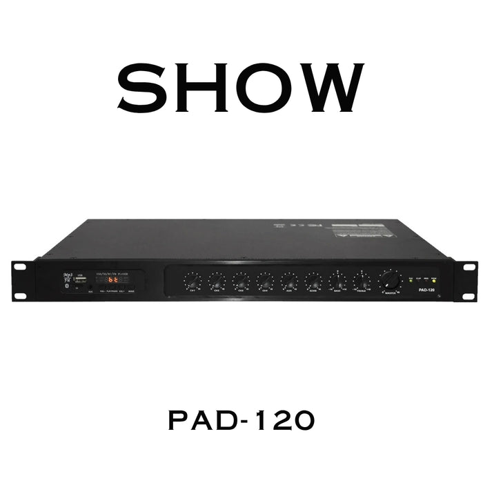 SHOW PAD-120 | Amplificateur mono 120w rms, sorties 70v et 8 ohms