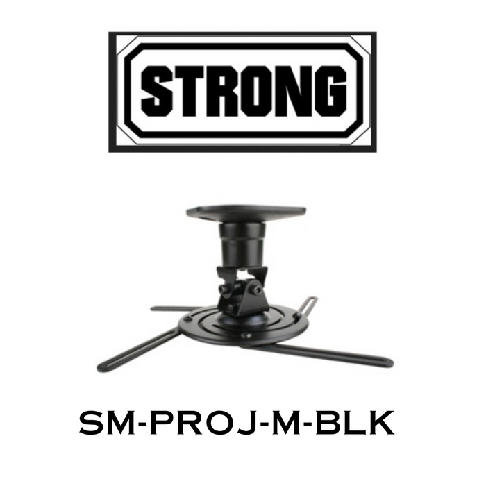 Strong SM-PROJ-M-BLK - Support de projecteur universel avec une capacité de 30 lb (NOIR) avec roulis de – 15 / + 15°, inclinaison de – 35 / + 35° et pivot de – 360 / + 360°