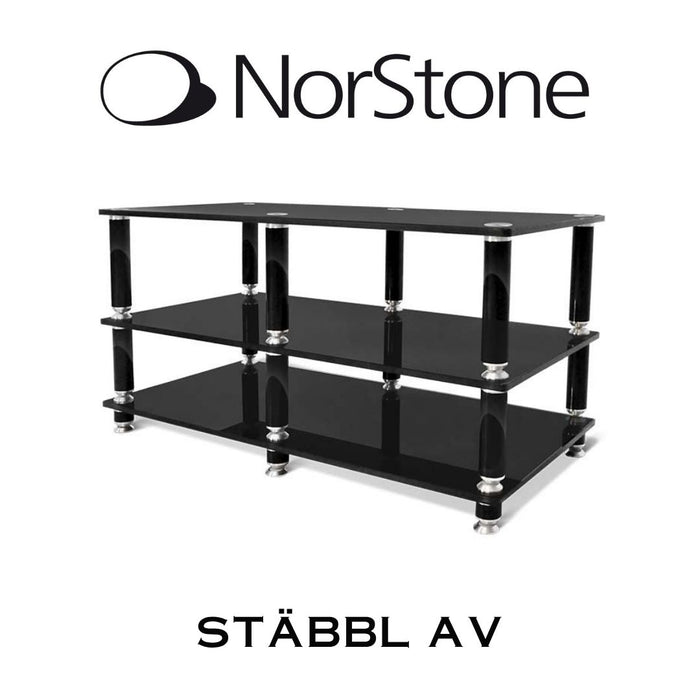 Norstone STÄBBL AV | Meuble audio haut de gamme noir laqué