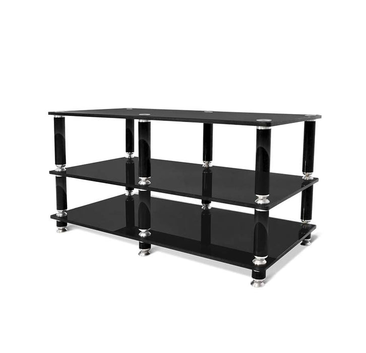Norstone STÄBBL AV | Meuble audio haut de gamme noir laqué