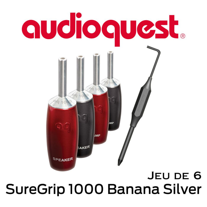 Audioquest SureGrip 500 Banana Silver - Connecteurs de type Banane