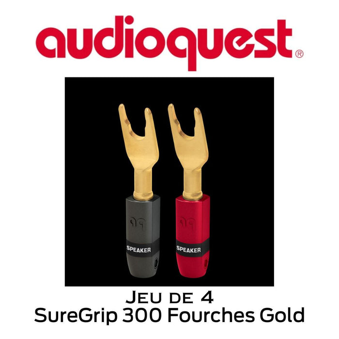 Audioquest SureGrip 300 Fourches Gold - Connecteurs de type Fourches (jeu de 4)