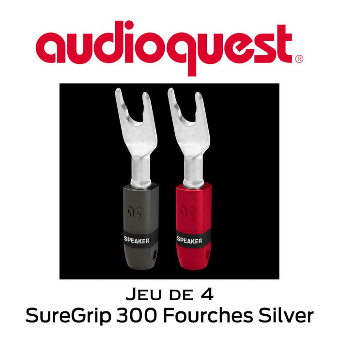 Audioquest SureGrip 300 Fourches Silver - Connecteurs de type Fourches (jeu de 4)