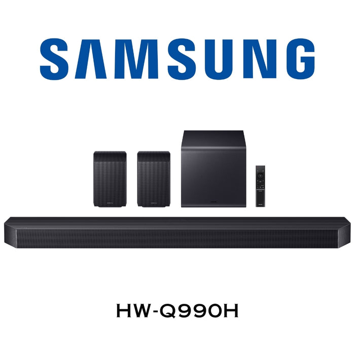 Samsung HW-Q990H - Barre de son 11.1.4, 17HP, 656Watts, Sub sans fil, Dolby Atmos, Enceintes surround incluses