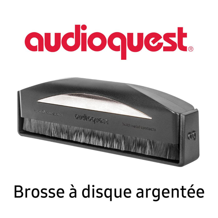 Brosse pour vinyle antistatique argentée