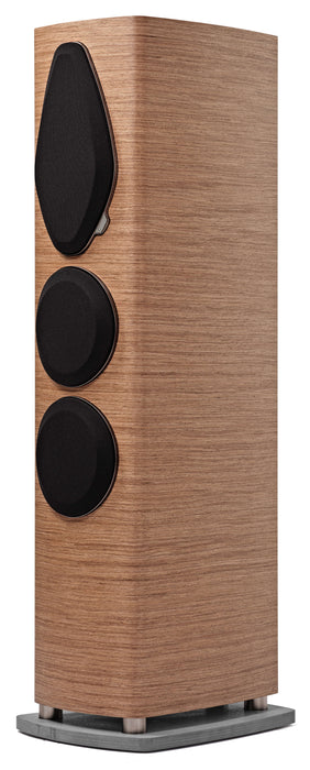 Sonus Faber Sonetto V G2 vue angle noyer grilles
