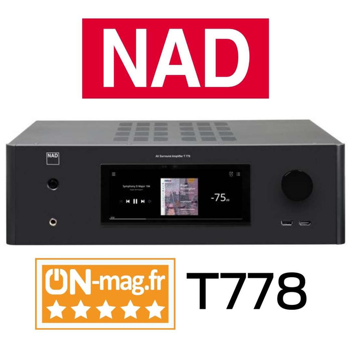 NAD T778 | Récepteur cinéma maison 9.2 canaux, 140Watts, Dirac Live et BluOS