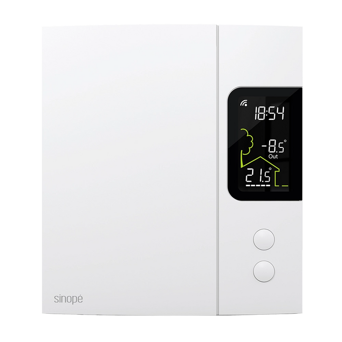 Sinopé TH1124WF - Thermostat Wi-Fi intelligent pour chauffage électrique 4000W se connecte directement au réseau Wi-Fi et peut interagir avec les plinthe électrique, convecteur (cycle court), ventiloconvecteur (cycle long)*, Plafond rayonnant