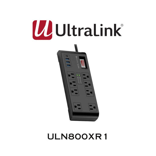 Ultralink ULN800XR1 : Barre d'alimentation Noir 8 prises - 3 USB-A + 1 USB-C 20 W