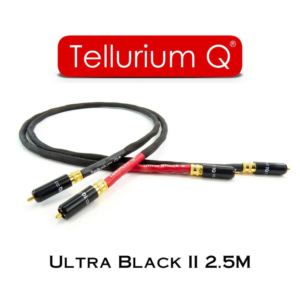 Câble platine vinyle Tellurium Q Ultra Black II Tone Arm RCA-RCA | Noir et Blanc