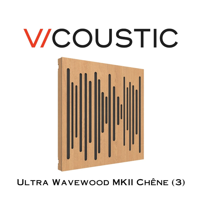 Vicoustic Ultra Wavewood MKII - Panneaux acoustiques Absorbeurs et Diffuseurs (3 Unités)